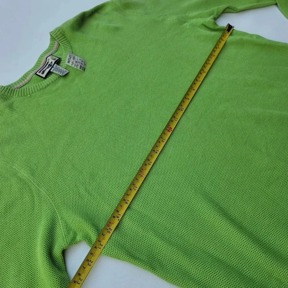 NWT Caribbean Joe Mens Size M Sweater Green 100% Cotton Pullover Crew Neck - Picture 8 of 8